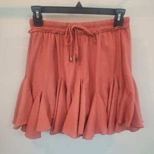 Cute boho flowy skirt with shorts underneath. Drawstring tied, SOFT!
